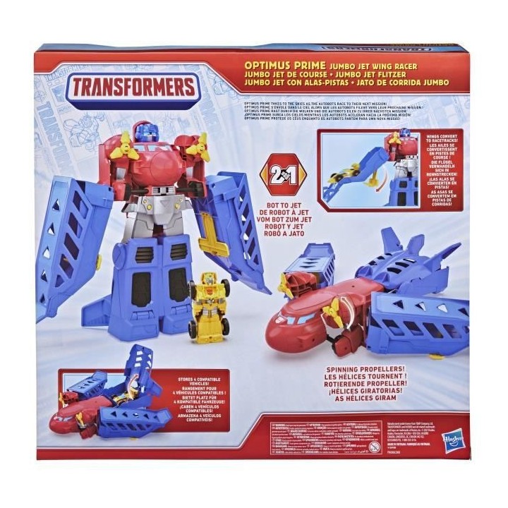 TRANSFORMERS - Optimus Prime Jumbo Jet avec Figurine Bumblebee voiture