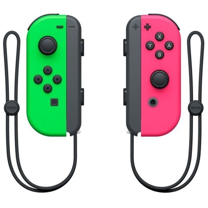 Paire de manettes Joy-Con Vert Néon & Rose Néon pour Nintendo Switch