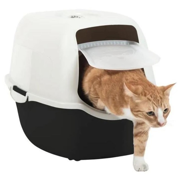 SACHA Maison de toilette pour chat - Bac a litiere - 56 x 40 x 39 cm -
