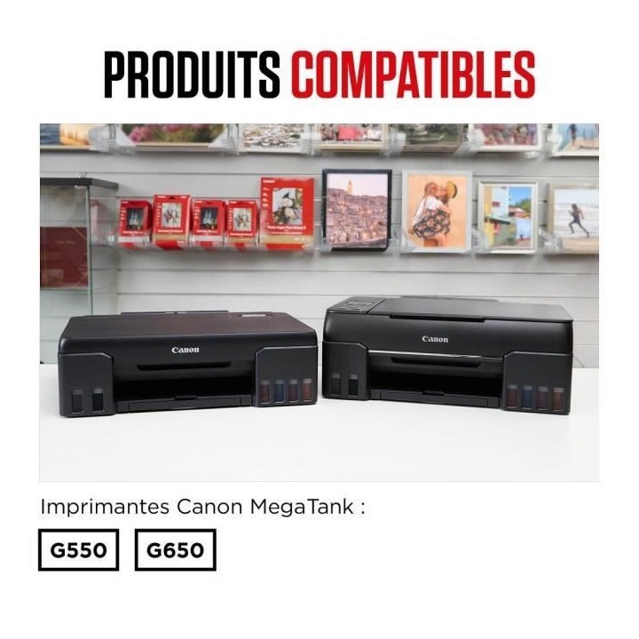 Bouteille d'encre - CANON - GI-53R - Rouge - Compatibilité PIXMA G650