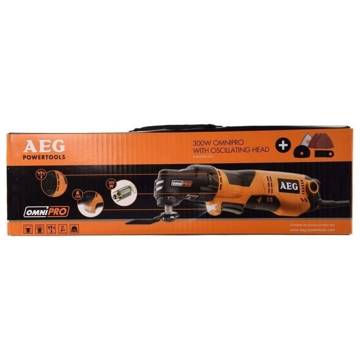 AEG POWERTOOLS - Multitool OMNIPRO Filaire 300W - Tete interchangeable