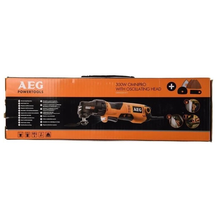 AEG POWERTOOLS - Multitool OMNIPRO Filaire 300W - Tete interchangeable