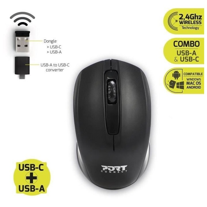 Premium Pack Sacoche PC + Souris sans fil + Dungle USB & Adaptateur Ty