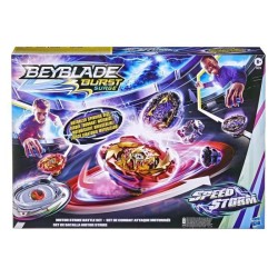 BEYBLADE - Burst Surge Speedstorm - Set de combat Motor Strike - arene Beystadium - 2 toupies et 2 lanceurs