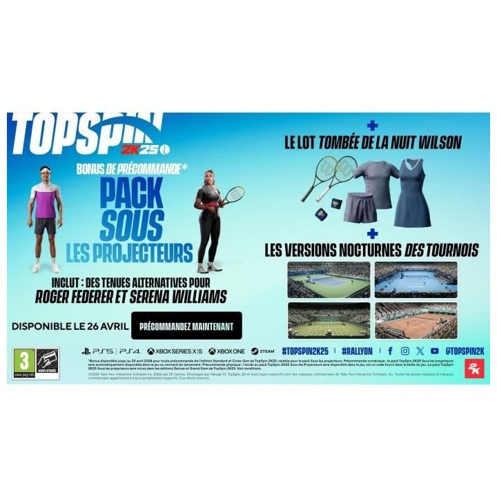 TopSpin 2K25 - Jeu PS4 - Deluxe Edition