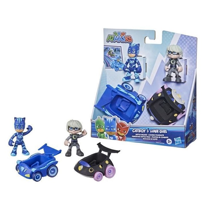 PYJAMASQUES - Jouet Course poursuite Yoyo contre Sorceline - 2 mini-v