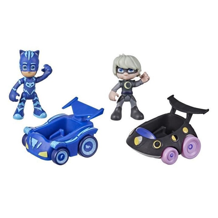 PYJAMASQUES - Jouet Course poursuite Yoyo contre Sorceline - 2 mini-v