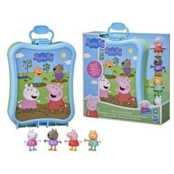 PEPPA PIG - Peppa's Adventures - Mallette Peppa et ses amis avec 4 figurines et mallette de transport - des 3 ans