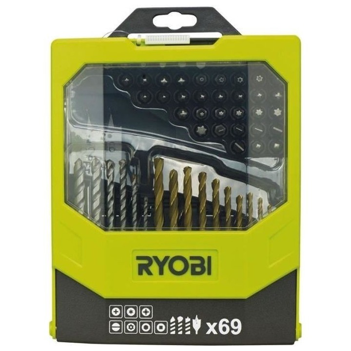 Coffret 69 accessoires pour perçage & vissage - RYOBI - Mixte bois-ma