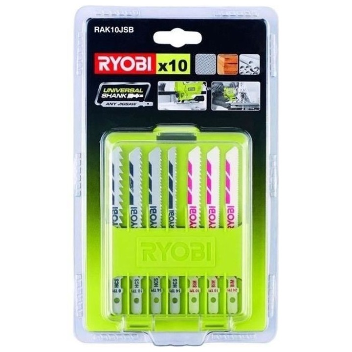 RYOBI Coffret 10 lames pour scie sauteuse 102 mm