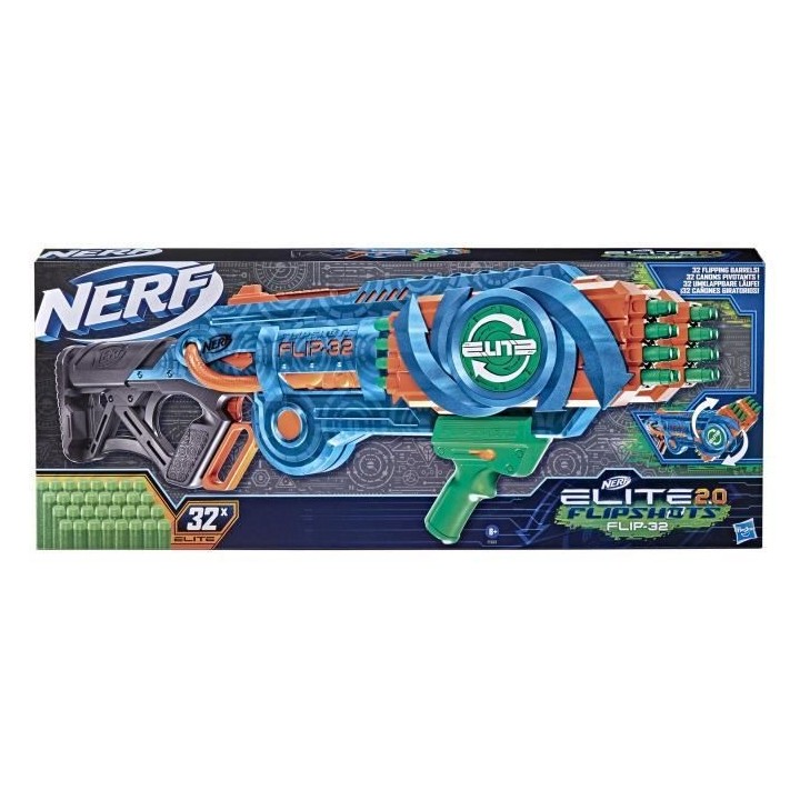 NERF - Elite 2.0 - Blaster Flipshots Flip -32 2 fois 16 canons pivotan