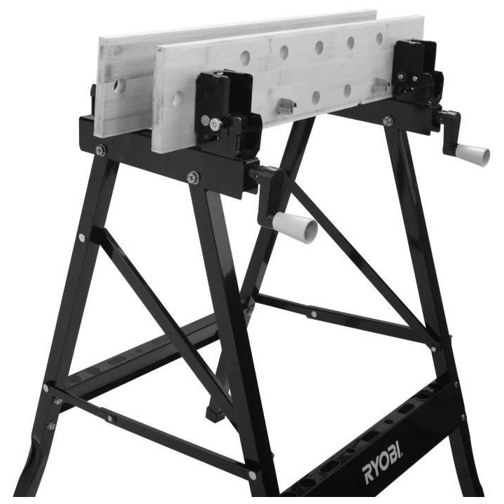 Etabli pliable - RYOBI - Orientable a 90° - Table bambou 605 x 625 x