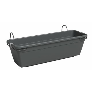 Kit Balcon Jardiniere - Plastique - Anthracite - Rectangulaire - L60 x