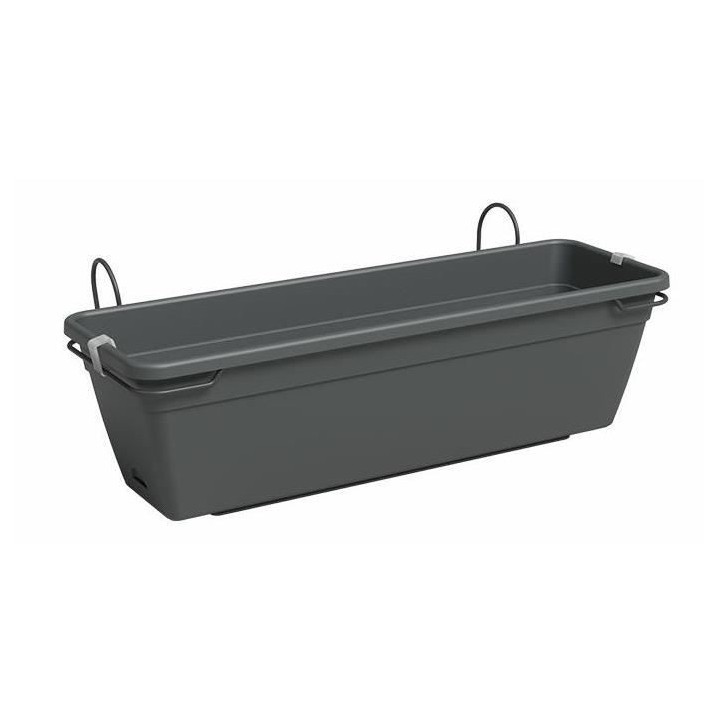 Kit Balcon Jardiniere - Plastique - Anthracite - Rectangulaire - L60 x
