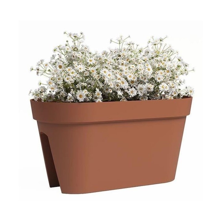 Jardiniere Balcon - Plastique - Terre cuite - Rectangulaire - L60 x P3