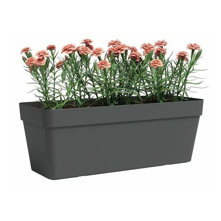 Jardiniere - Plastique - Anthracite - Rectangulaire - L49,9 x P20 x H1