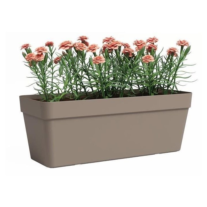 Jardiniere - Plastique - Taupe - Rectangulaire - L49,9 x P20 x H18,1cm