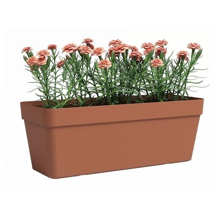 Jardiniere - Plastique - Terre cuite - Rectangulaire - L49,9 x P20 x H