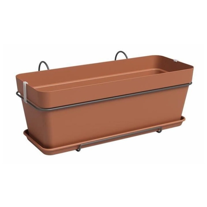 Kit Jardiniere - Plastique - Terre cuite - Rectangulaire - L50,2 x P28
