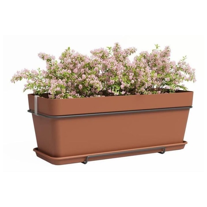 Kit Jardiniere - Plastique - Terre cuite - Rectangulaire - L50,2 x P28