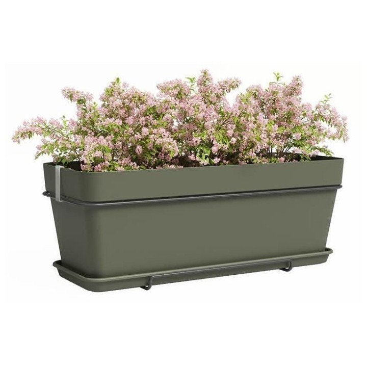 Kit Jardiniere - Plastique - Vert sec - Rectangulaire - L50,2 x P28,5