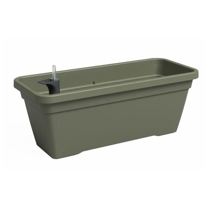 Jardiniere - Plastique - Vert sec - Rectangulaire - L77,9 x P24 x H22c