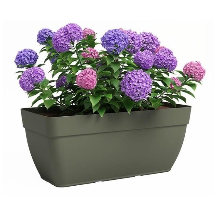 Jardiniere - Plastique - Vert sec - Rectangulaire - L57,9 x P37 x H33,