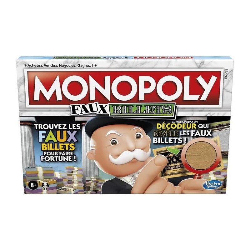 MONOPOLY - Faux billets - Jeu de plateau pour la famille et les enfants - a partir de 8 ans - inclut décodeur de M. MONOPOLY -