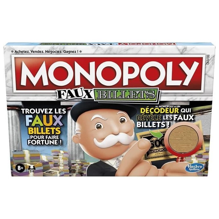 MONOPOLY - Faux billets - Jeu de plateau pour la famille et les enfant