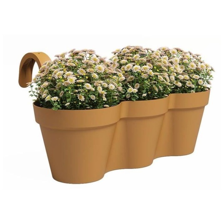 Pot ARTEVASI - CAPRI TRIPLE - Balcon - Jaune miel - L54 x P30,5 x H28