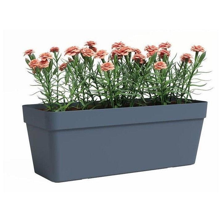 Jardiniere - Plastique - Bleu Ardoise - Rectangulaire - L49,9 x P20 x