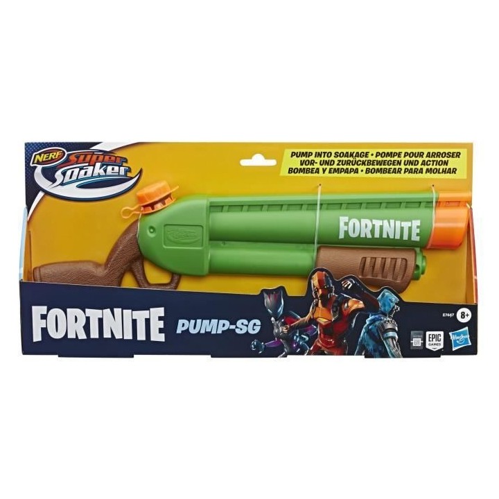 NERF SUPER SOAKER - Fortnite - Blaster a eau Pump-SG - arrosage a pomp