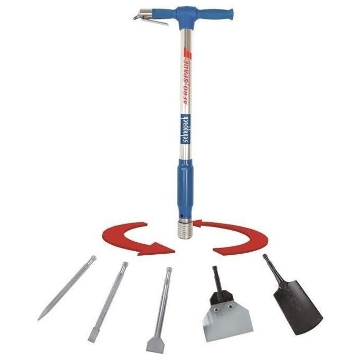 Beche pneumatique universelle 5-en-1 SCHEPPACH - AERO 2 SPADE - Fer fo