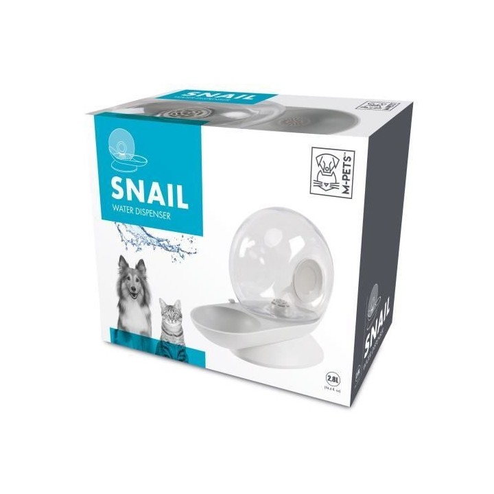 SNAIL Distributeur d'eau avec filtre - 2800 ml - Blanc, Gris et Transp