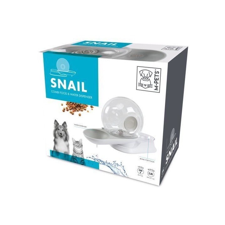 SNAIL Distributeur croquettes + eau (filtre) - 2800 ml + 240 g
