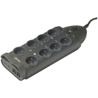 INFOSEC - S8 LAN TV - Parasurtenseur 8 Prises FR + 2 RJ45 + 2 Coax - G