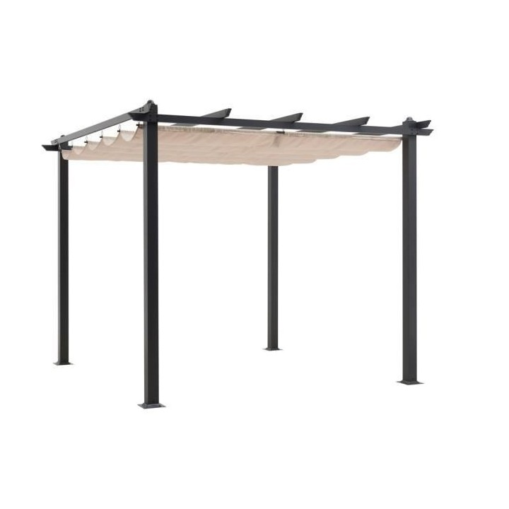 Pergola en aluminium CORDOBA - Beige - 3 x 3 m