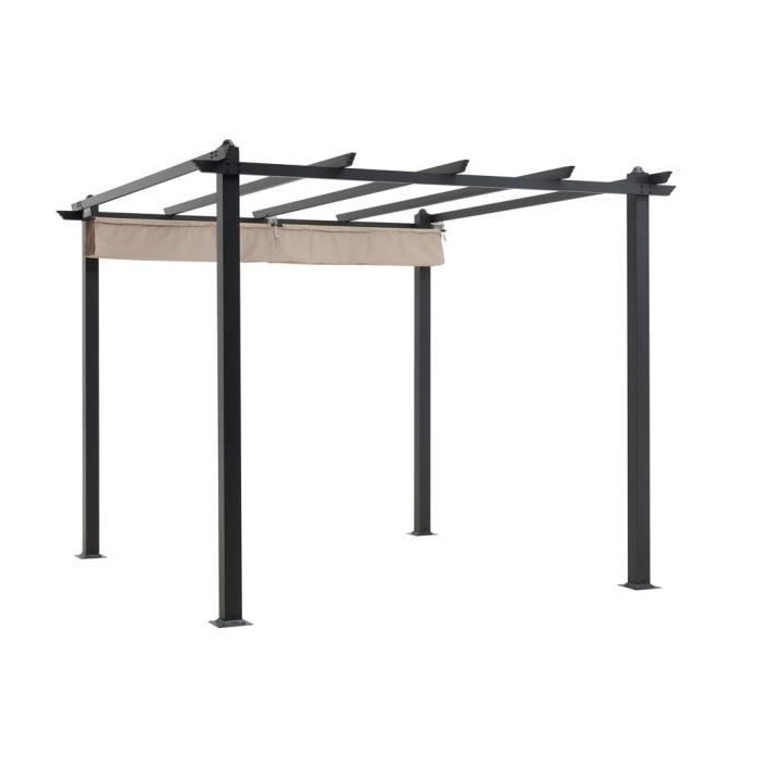 Pergola en aluminium CORDOBA - Beige - 3 x 3 m