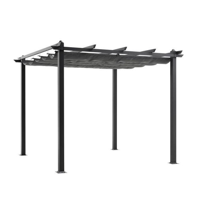 Pergola en aluminium CORDOBA - Gris - 3 x 3 m