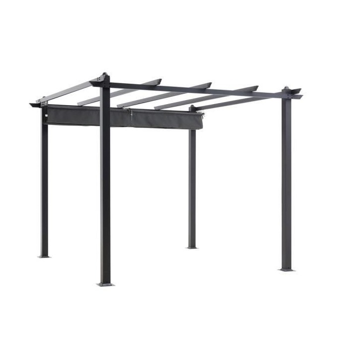 Pergola en aluminium CORDOBA - Gris - 3 x 3 m