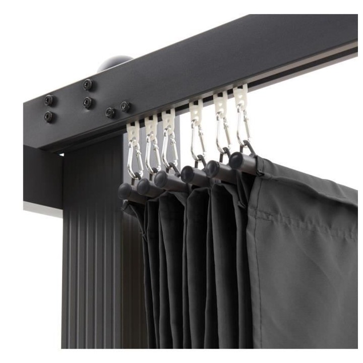 Pergola en aluminium CORDOBA - Gris - 3 x 3 m