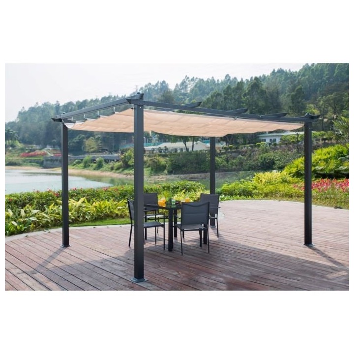 Pergola en aluminium CORDOBA - Ecru - 4 x 3 m