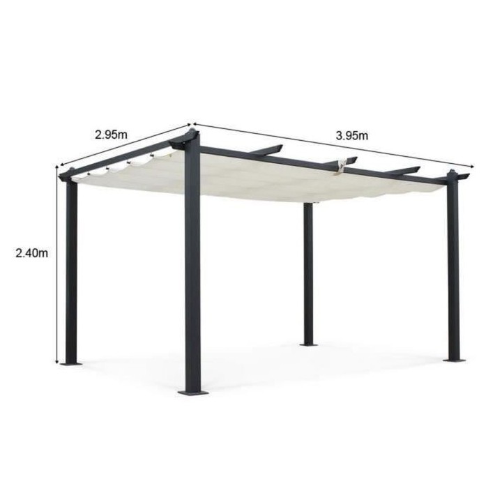 Pergola en aluminium CORDOBA - Ecru - 4 x 3 m