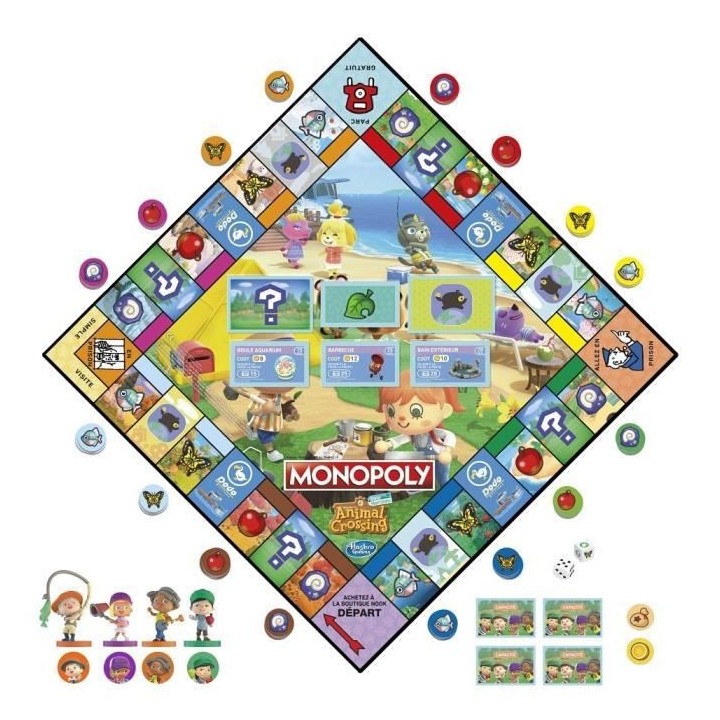 MONOPOLY - édition Animal Crossing New Horizons - plateau de Jeu amus