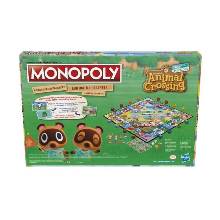 MONOPOLY - édition Animal Crossing New Horizons - plateau de Jeu amus