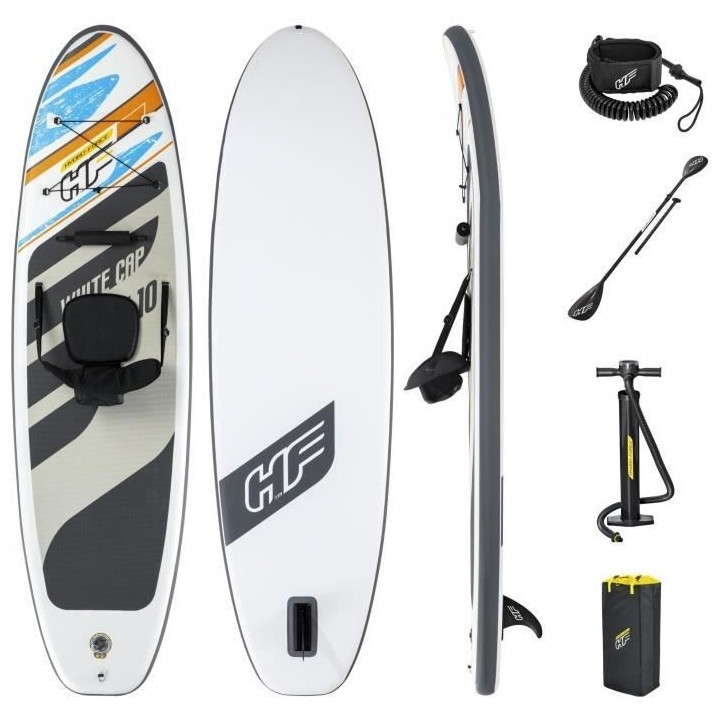 BESTWAY Paddle Kayak gonflable et transformable, Hydro-Force White Cap