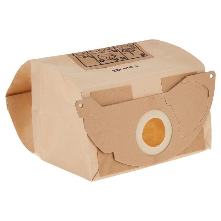Sachet filtre papier a deux épaisseurs pour KARCHER WD2200 / A2003 /