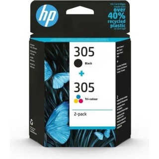 HP 305 Pack de 2 Cartouches d'Encre Noire et Trois Couleurs Authentiqu