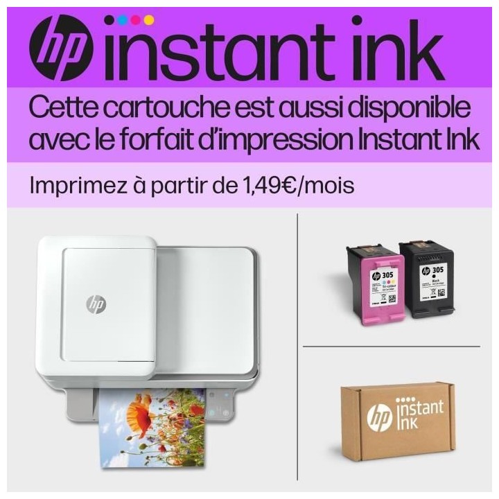 HP 305 Pack de 2 Cartouches d'Encre Noire et Trois Couleurs Authentiqu