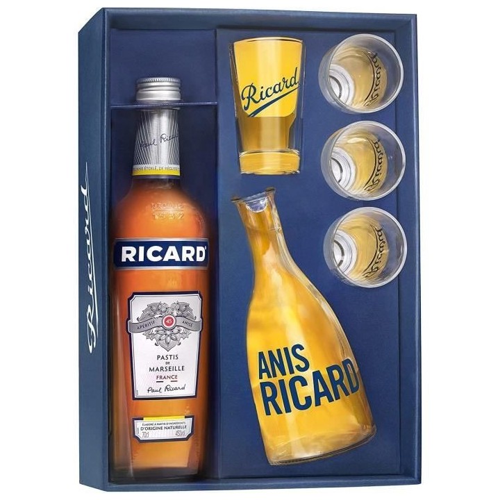Coffret Ricard - Pastis de Marseille Années 50 - Apéritif anisé - 4